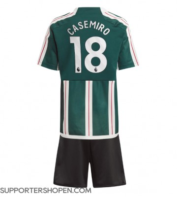 Manchester United Casemiro #18 Bortatröja Barn 2023-24 Kortärmad (+ korta byxor)